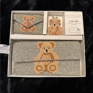 Rachel Zoe Silver Beaded Teddy 3-Piece Kids Accessory Set